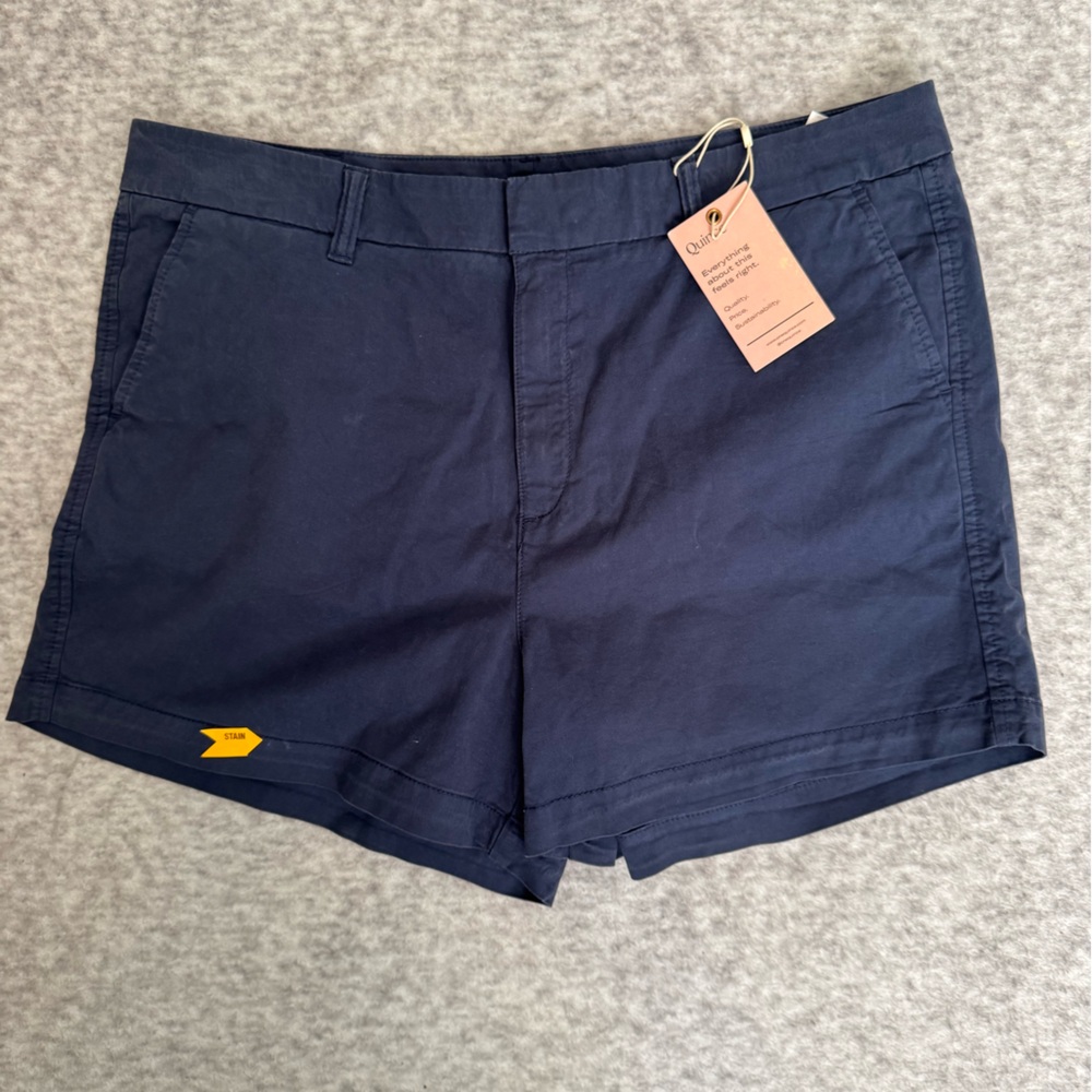 NWT Defect Quince Blue Shorts Size 14